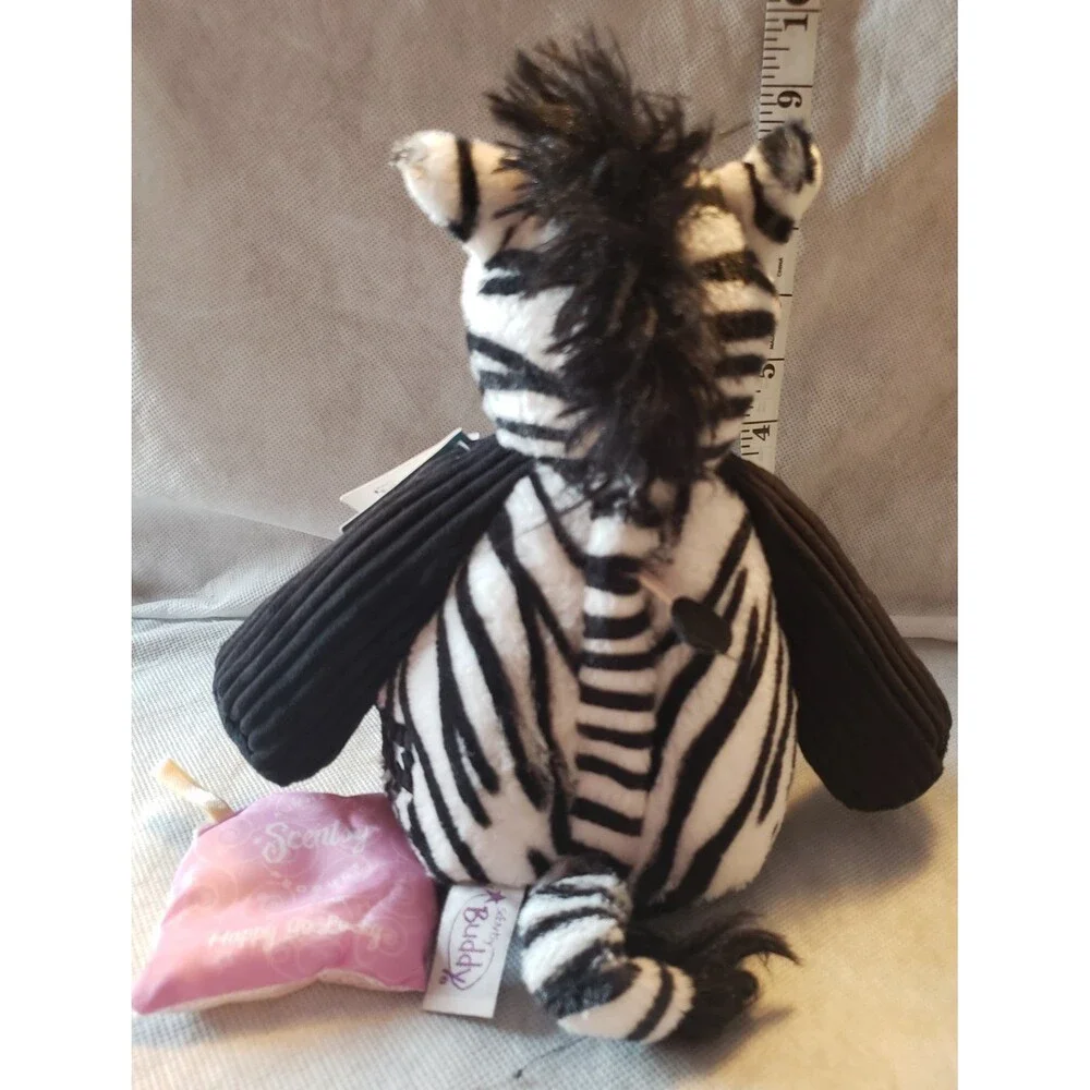 2 SCENTSY Buddies Retired Black Fuzzy GAMBI GORILLA and Striped ZUKU ZEBRA